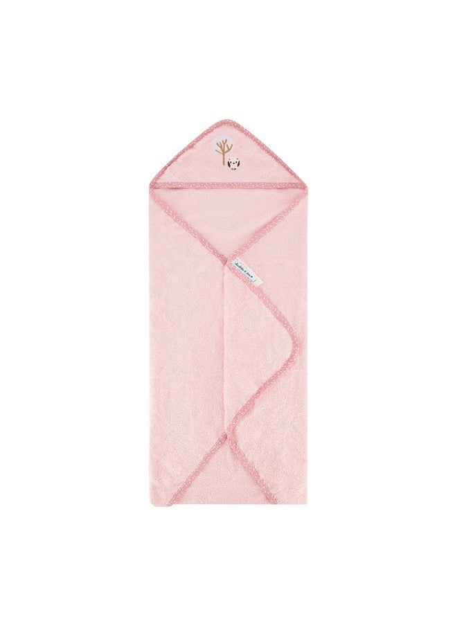 Cudlie Charlotte and Star Premium Hooded Baby Bath Towel with Embroidery, Ultra-Soft Cotton Bath Towel with Hood for Toddlers, Bathrobe Blanket for Children