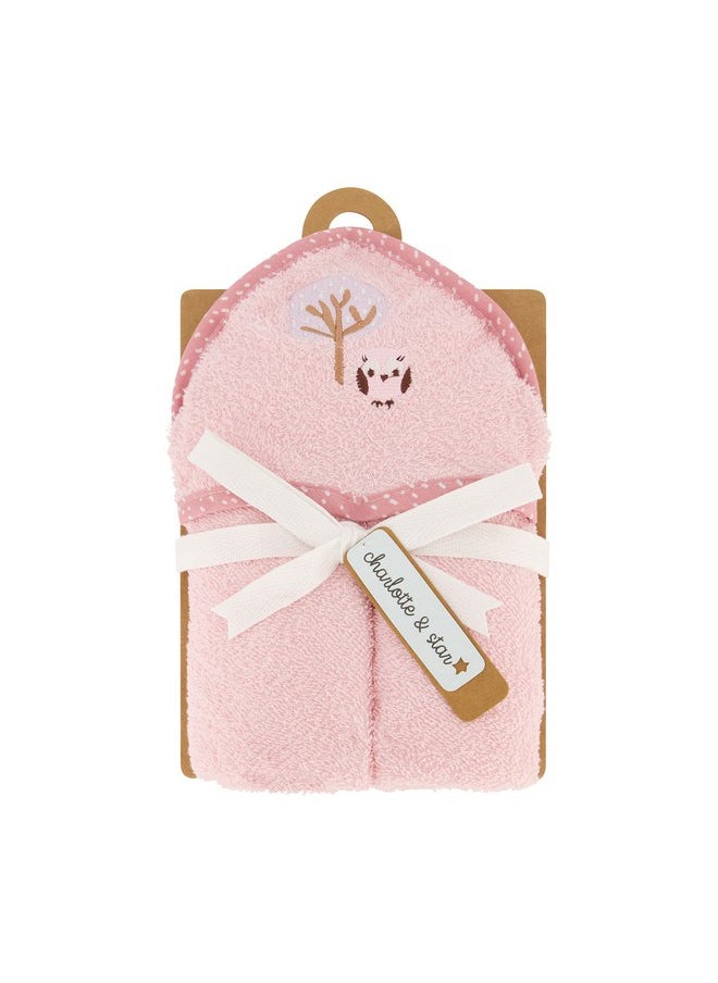 Cudlie Charlotte and Star Premium Hooded Baby Bath Towel with Embroidery, Ultra-Soft Cotton Bath Towel with Hood for Toddlers, Bathrobe Blanket for Children