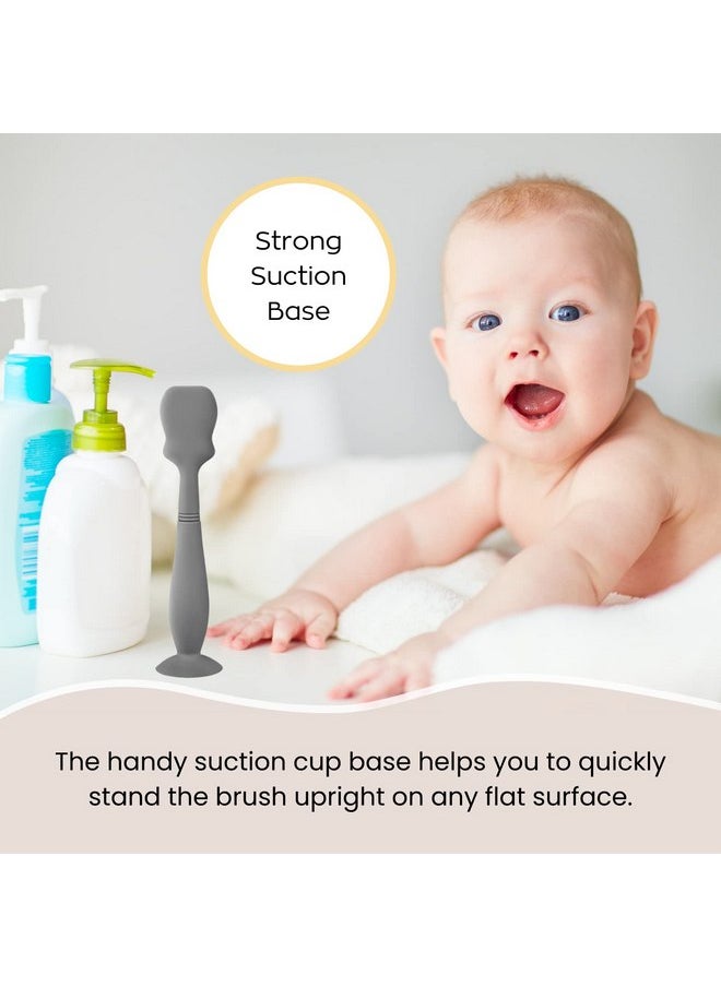 2 Pack Baby Diaper Cream Brush, Diaper Cream Spatula Applicator Silicone Baby Butt Paste Spatula for Babies, Newborn (Gray, White)