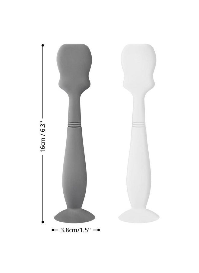 2 Pack Baby Diaper Cream Brush, Diaper Cream Spatula Applicator Silicone Baby Butt Paste Spatula for Babies, Newborn (Gray, White)