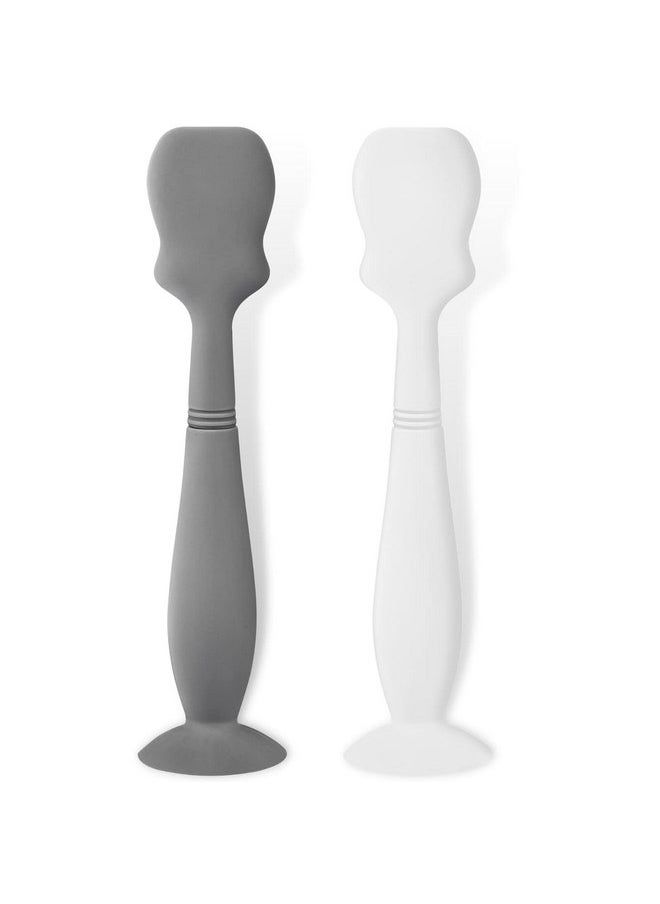 2 Pack Baby Diaper Cream Brush, Diaper Cream Spatula Applicator Silicone Baby Butt Paste Spatula for Babies, Newborn (Gray, White)
