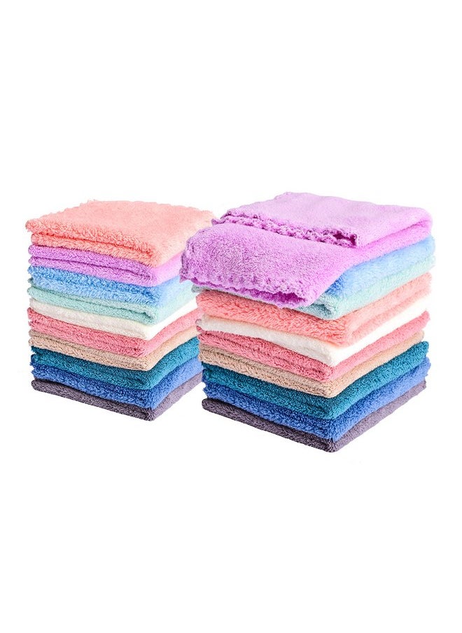 Kyapoo 20 Pack Baby Washcloths Microfiber Coral Fleece Extra Absorbent and Soft for Newborns, Infants and Toddlers
