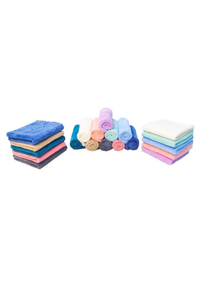 Kyapoo 20 Pack Baby Washcloths Microfiber Coral Fleece Extra Absorbent and Soft for Newborns, Infants and Toddlers