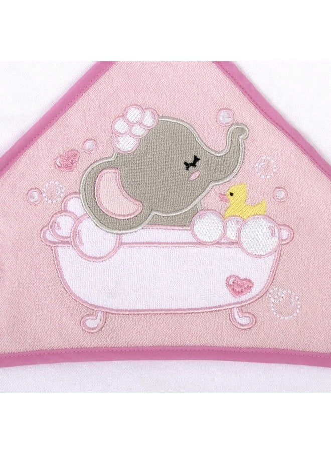 Baby Hooded Towel and Washcloth Set for Infants, Boys and Girls 6-12 Months (Effervescent Elephant)