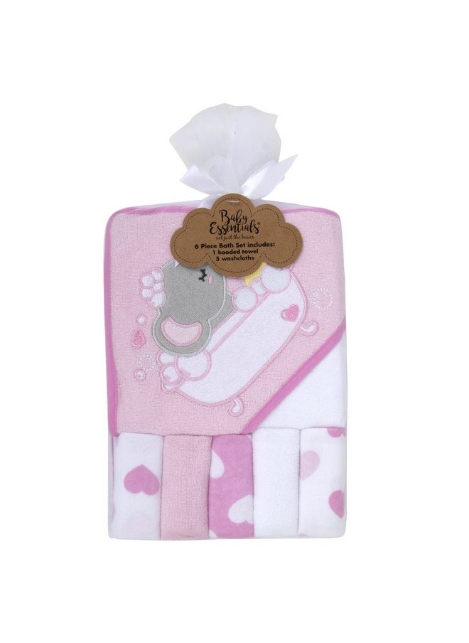 Baby Hooded Towel and Washcloth Set for Infants, Boys and Girls 6-12 Months (Effervescent Elephant)