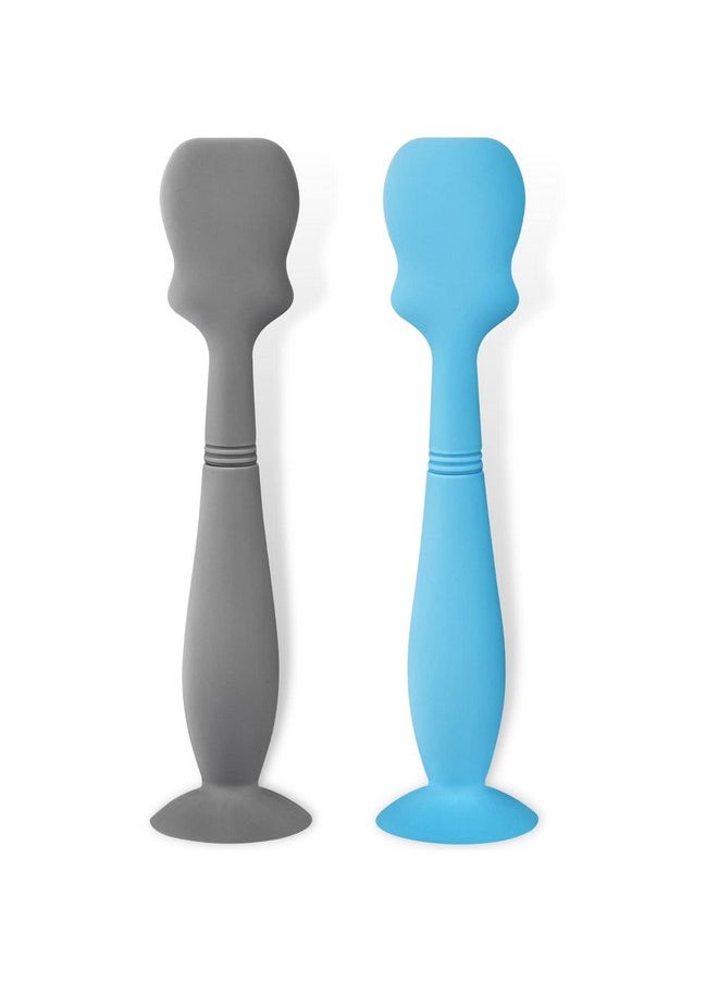 2 Pack Baby Diaper Cream Brush, Diaper Cream Spatula Applicator Silicone Baby Butt Paste Spatula for Babies, Newborn (Gray, Blue)