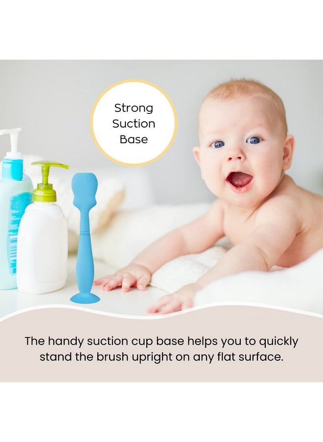 2 Pack Baby Diaper Cream Brush, Diaper Cream Spatula Applicator Silicone Baby Butt Paste Spatula for Babies, Newborn (Gray, Blue)