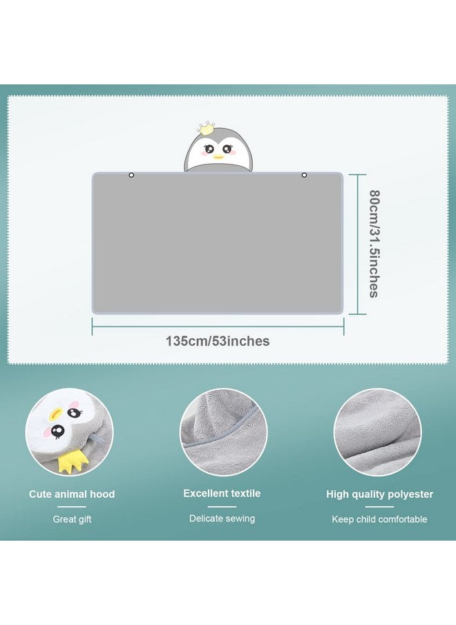 MICHLEY Cartoon Hooded Baby Towel Unisex, Premium Soft Swimming Bathrobe Large Washcloths 31.5