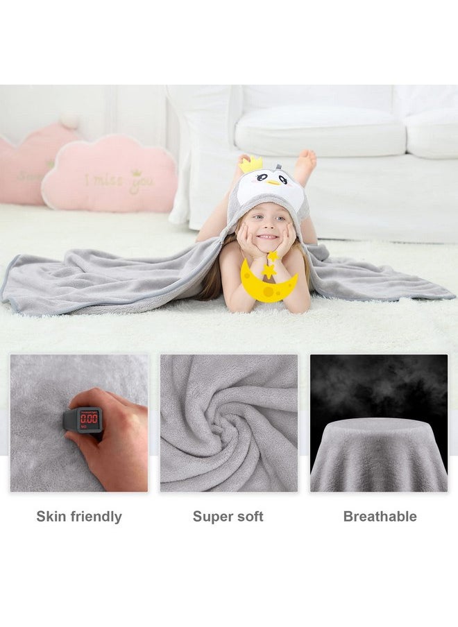 MICHLEY Cartoon Hooded Baby Towel Unisex, Premium Soft Swimming Bathrobe Large Washcloths 31.5