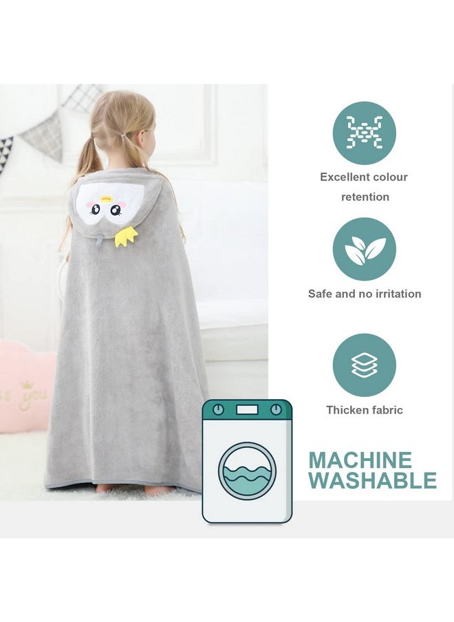 MICHLEY Cartoon Hooded Baby Towel Unisex, Premium Soft Swimming Bathrobe Large Washcloths 31.5