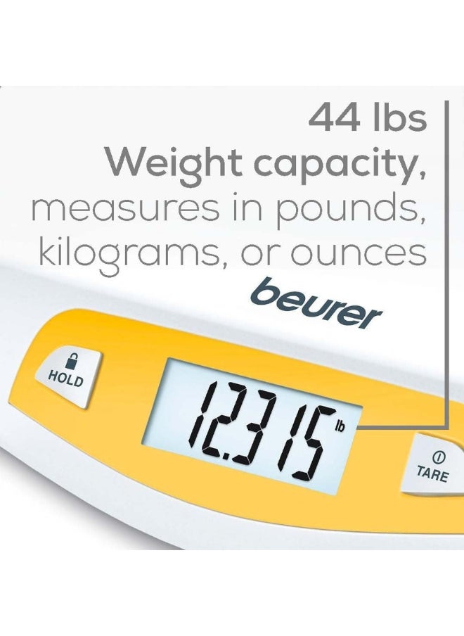 BY80 Digital Baby Weighing Scale With Large Lcd Screen, Curved Platform, Tare And Hold Functions, 20Kg Load Capacity