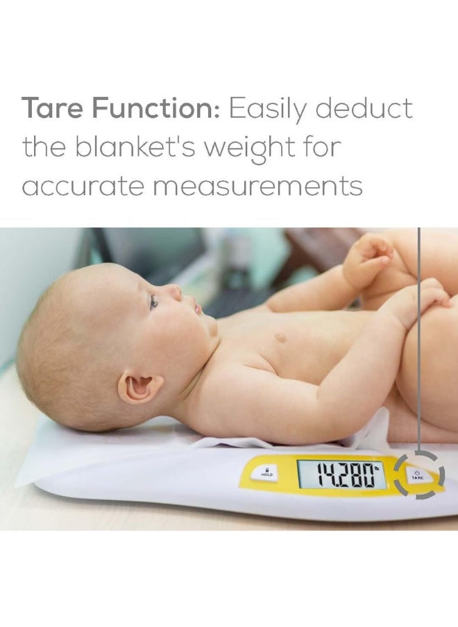 BY80 Digital Baby Weighing Scale With Large Lcd Screen, Curved Platform, Tare And Hold Functions, 20Kg Load Capacity