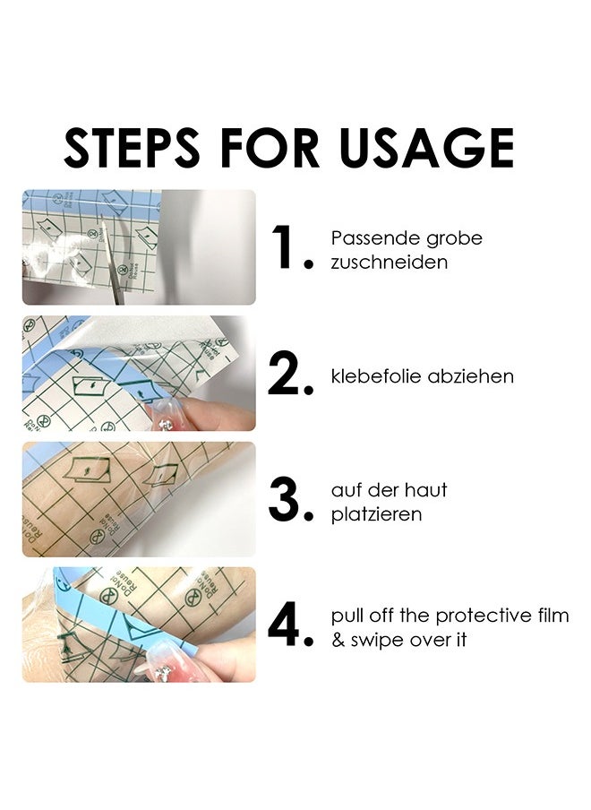 Transparenter Folienverband Transparent Waterproof Patch, Stretch Adhesive Bandages, Tattoo Protective Transparent Film 20 Pcs