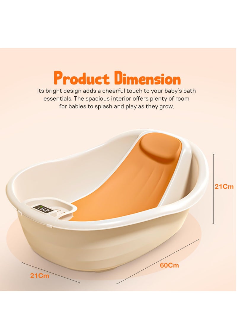 Baybee Baby Bath Tub for Kids, Baby Bath Seat Mini Swimming Pool, Kids Bather for Baby with Non-Slip Base, baby bath tub for kids 0 to 2 years (Orange)