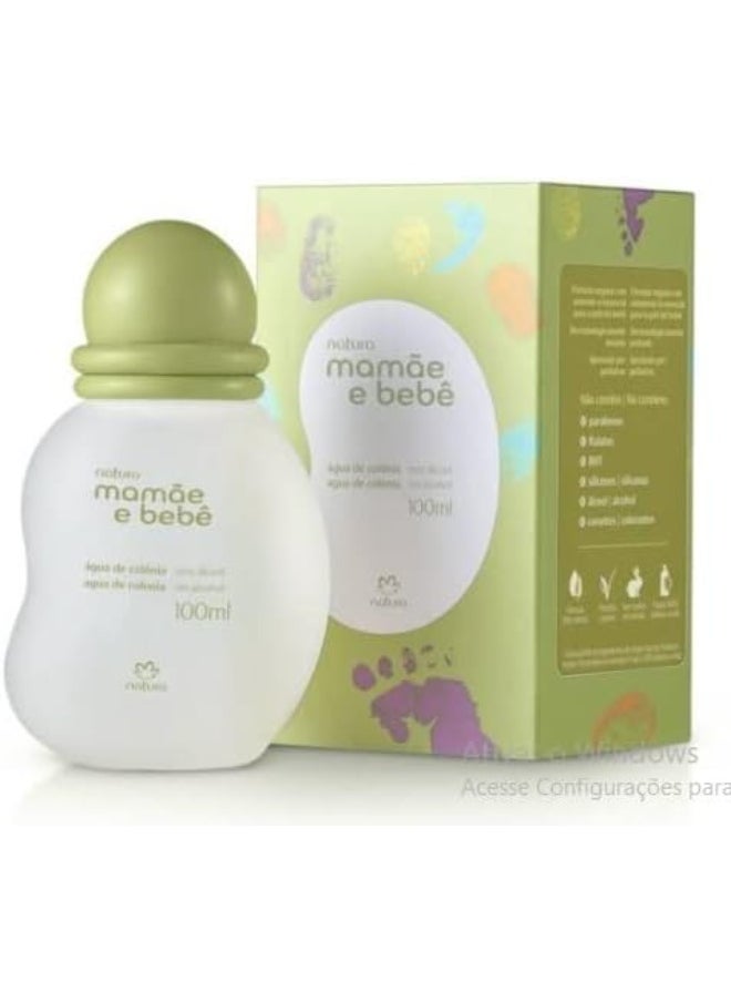 natura - Mamãe e Bebê Baby Cologne, Citrus Scent - Alcohol Free - 100% Vegan - 88% Natural Origin - Eau De Toilette - Safe for All Skin Types - Cruelty Free - Baby Essentials - 3.38 fl oz (100ml)