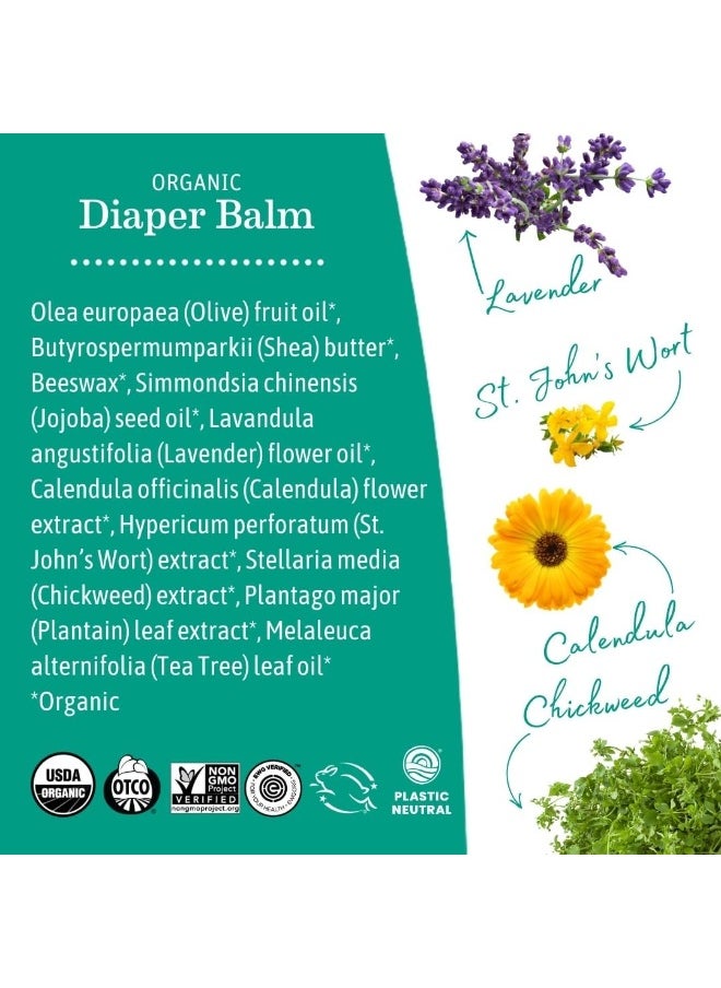 Earth Mama Organic Diaper Balm | Diaper Cream for Baby | EWG Verified, Petroleum & Artificial Fragrance-Free with Calendula for Sensitive Skin, 2-Fluid Ounce (4-Pack)