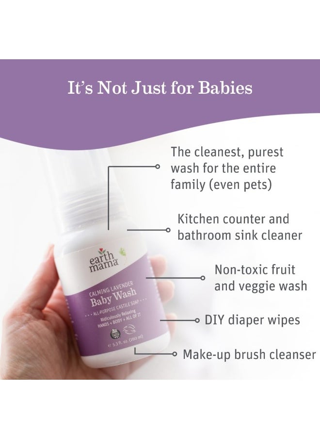 Earth Mama Calming Lavender Foaming Hand Soap | All-Purpose Castile Body Wash, 5.3-Fluid Ounce