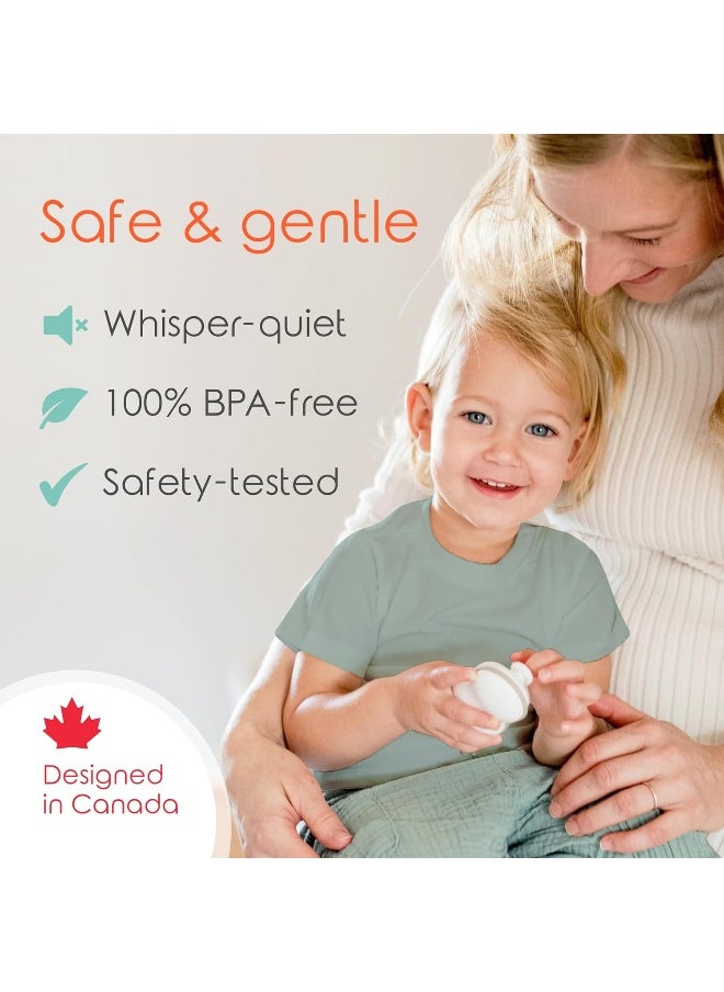 Cherish Baby Care Baby Nail Trimmer Electric - Automatic Safety Stop, BPA-Free & Safety-Tested Electric Nail File Baby, Includes 4 File Pads, 0-12+ Months