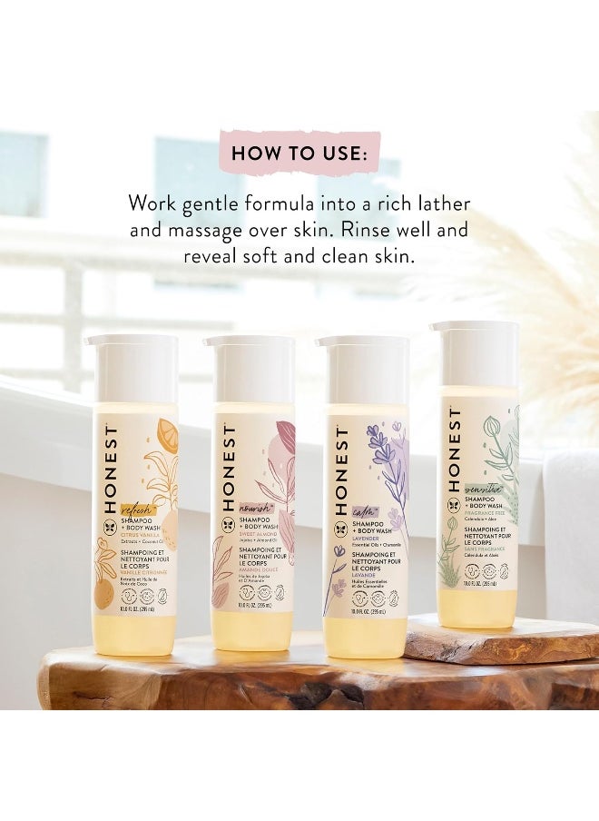 The Honest Company, Refresh Shampoo + Body Wash, Citrus Vanilla, 10 fl oz (295 ml)