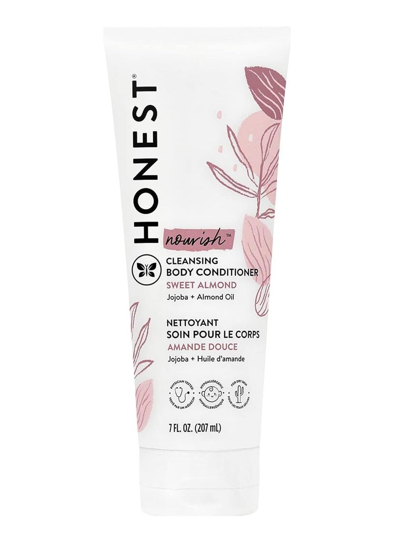 The Honest Company 2-in-1 Cleansing Body Conditioner | Gentle for Baby | Naturally Derived, Vegan, Hypoallergenic | Sweet Almond Nourish, 7 fl oz