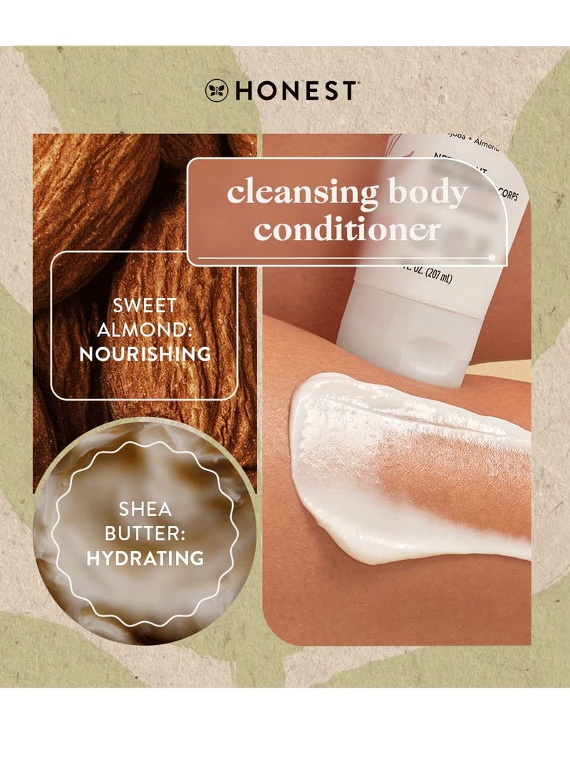 The Honest Company 2-in-1 Cleansing Body Conditioner | Gentle for Baby | Naturally Derived, Vegan, Hypoallergenic | Sweet Almond Nourish, 7 fl oz
