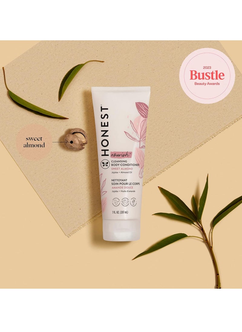 The Honest Company 2-in-1 Cleansing Body Conditioner | Gentle for Baby | Naturally Derived, Vegan, Hypoallergenic | Sweet Almond Nourish, 7 fl oz