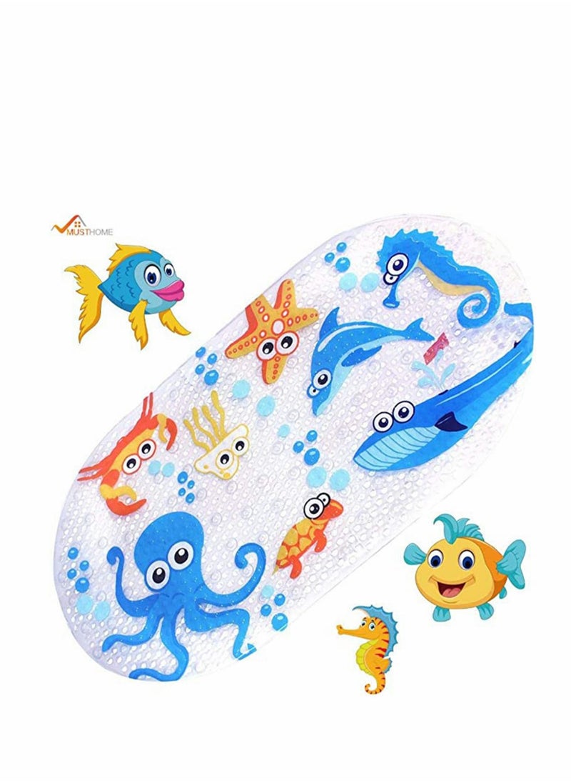 Baby Bath Mats 39cmx69cm Baby Bath Mat Anti-Slip PVC for Toddlers Children Baby Floor Tub Mats Shower Mat Non Slip Anti Mould