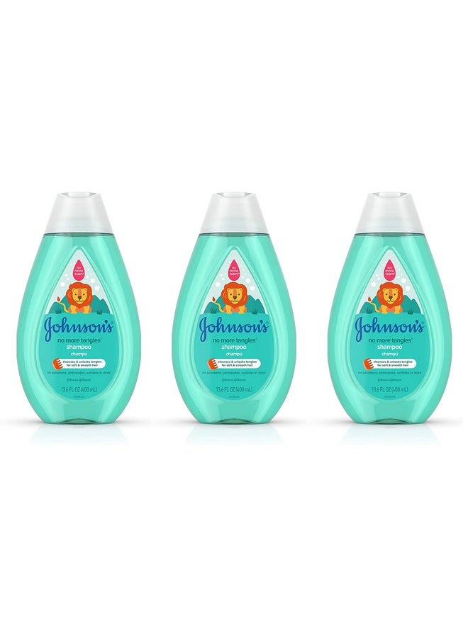 Johnson's No More Tangles Detangling Shampoo for Toddlers and Kids, Gentle No More Tears Formula, Hypoallergenic and Free of Parabens, Phthalates, Sulfates and Dyes, 13.6 fl. oz (Pack of 3)