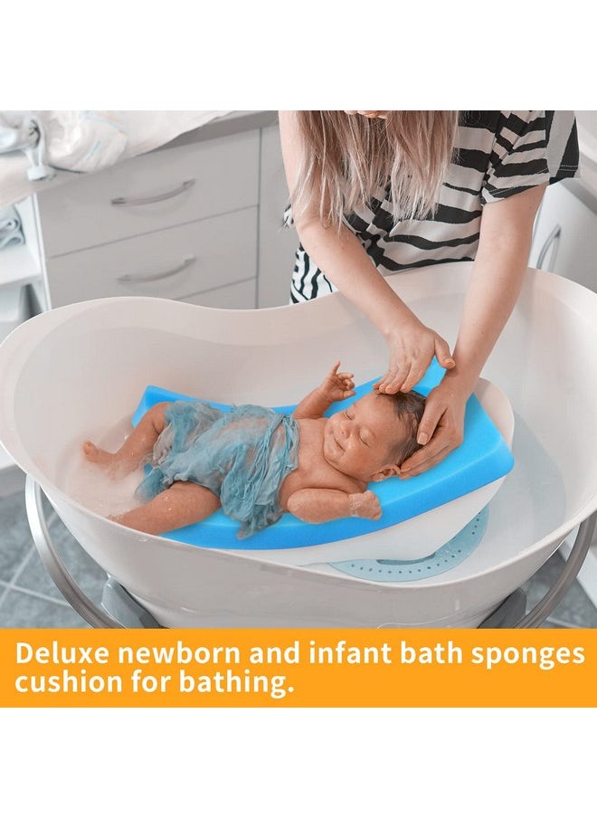 KECUCO Baby Bath Cushion, Baby Bath Sponge for Bathing Infant Bath Mat Newborn Bath Baby Essentials - Excellent Foam Odor Free (Blue)