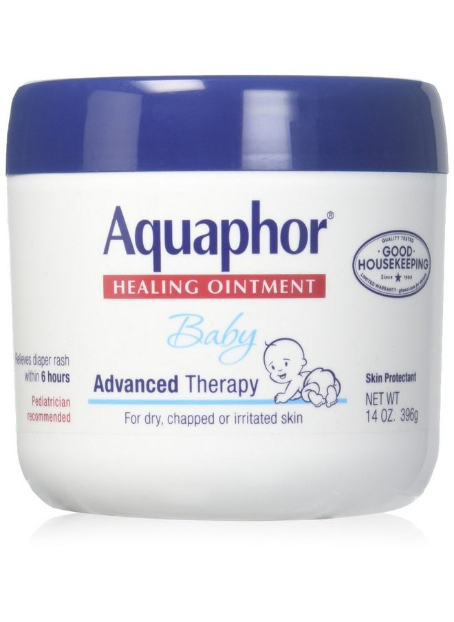Aquaphor Baby Healing Ointment Advanced Therapy Skin Protectant, 14 Ounce, Pack of 3