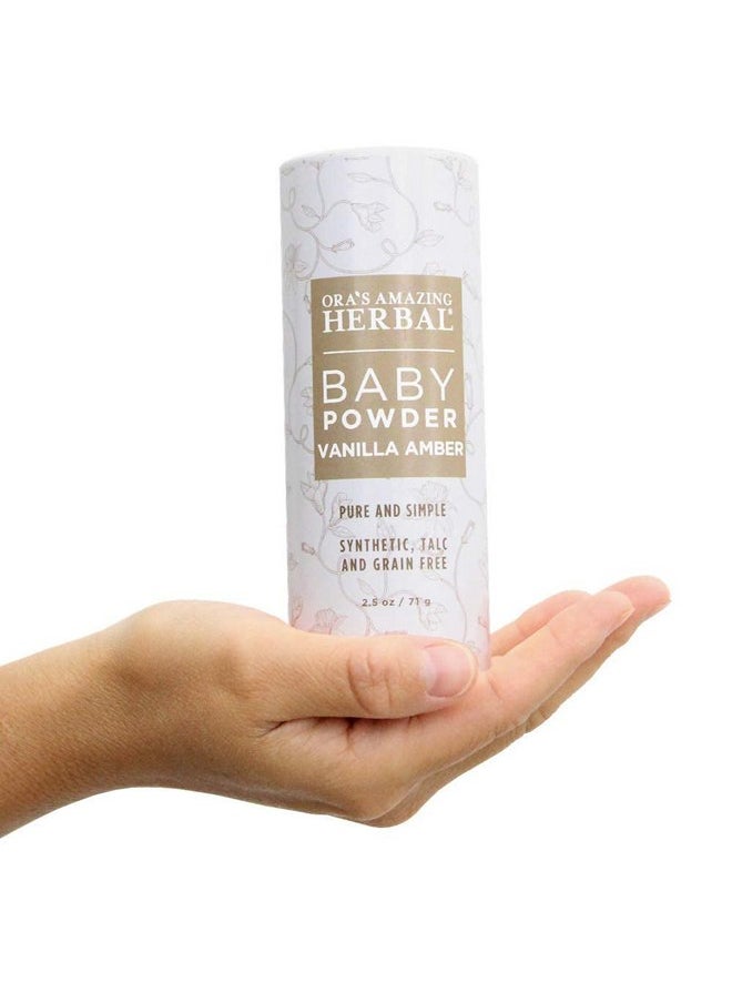 Ora's Amazing Herbal, Talc Free Baby Powder, Cornstarch Free Clay Based Powder, Real Vanilla Amber Natural Scent