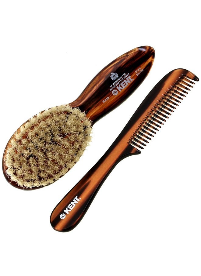 Kent BA30 Cradle Cap Baby Hair Brush with Ultra Soft Natural Bristles and Smooth Cradle Cap Comb, Baby Essentials for Newborn Hair Brush and Baby Comb