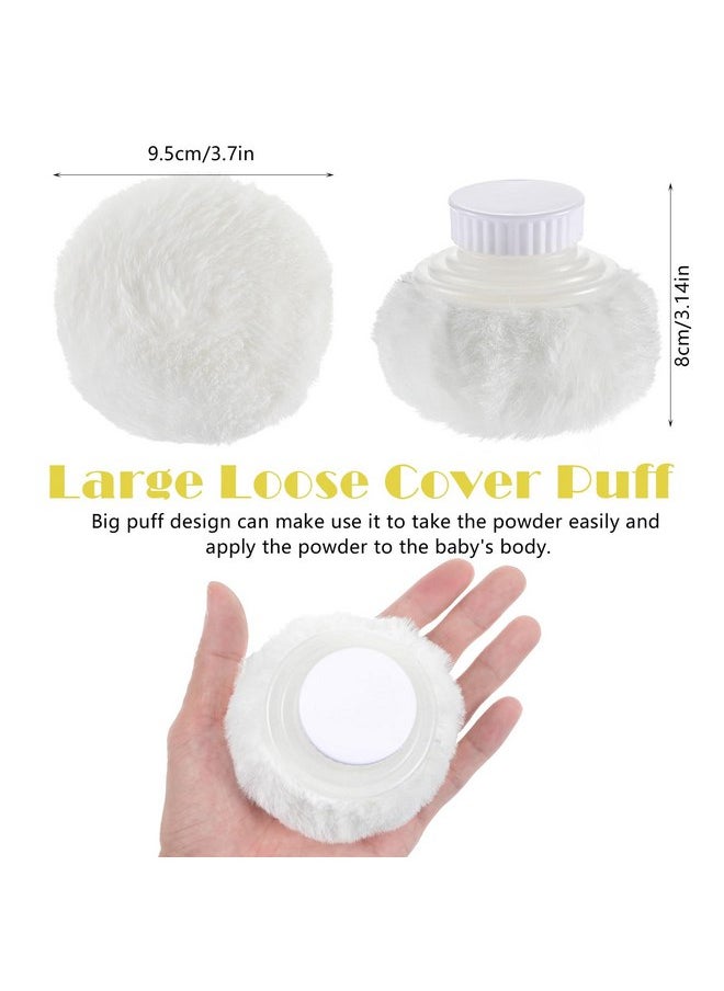 Sibba Storage Body Powder Container, 3.15 Inch Powder Puff with Container, Fluffy Body After-Bath Powder Case, Baby Care Talcum Powder Puff Box with Hand Holder