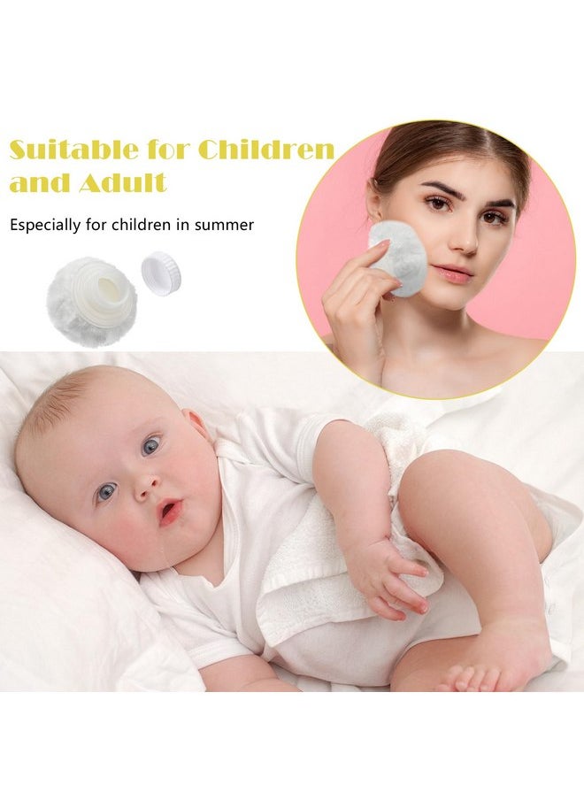 Sibba Storage Body Powder Container, 3.15 Inch Powder Puff with Container, Fluffy Body After-Bath Powder Case, Baby Care Talcum Powder Puff Box with Hand Holder