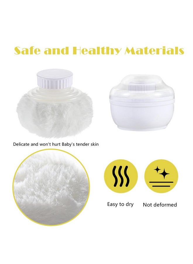 Sibba Storage Body Powder Container, 3.15 Inch Powder Puff with Container, Fluffy Body After-Bath Powder Case, Baby Care Talcum Powder Puff Box with Hand Holder