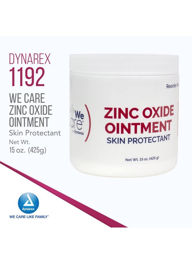 Dynarex Zinc Oxide Ointment, Soothes, Prevents, and Relieves Diaper Rash, Chaffed Skin, and Irritation, White, 1 Count - 15 oz. Jar of Ointment