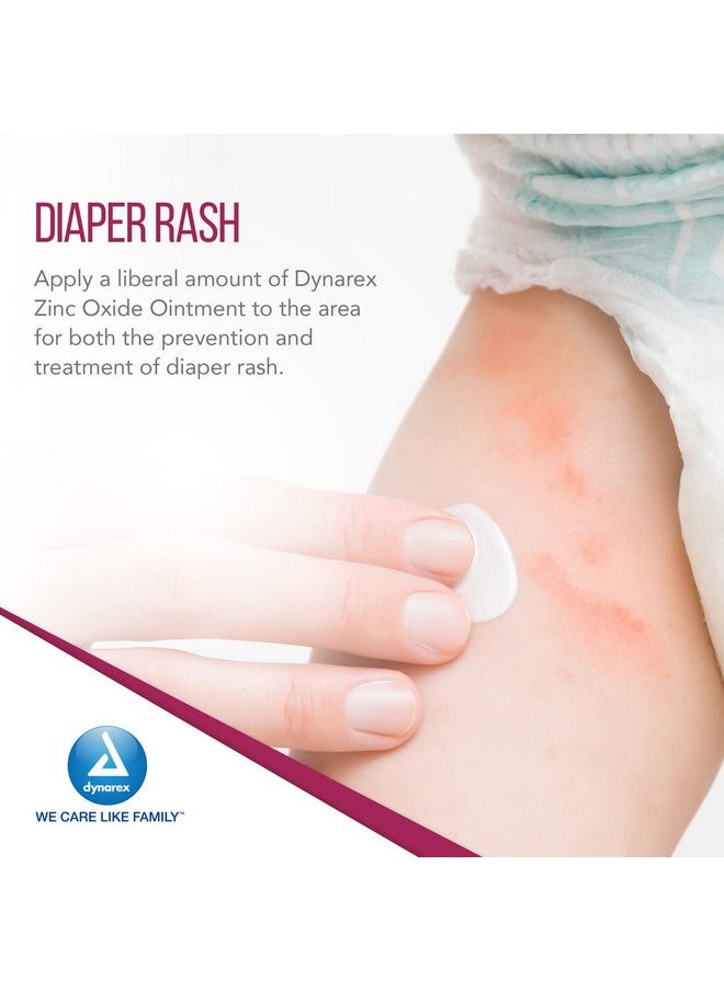 Dynarex Zinc Oxide Ointment, Soothes, Prevents, and Relieves Diaper Rash, Chaffed Skin, and Irritation, White, 1 Count - 15 oz. Jar of Ointment
