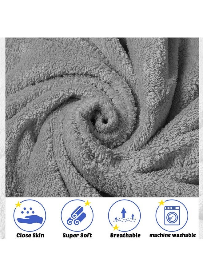 Reginary 4 Pack Baby Hooded Towels Coral Fleece Baby Bath Towels 30 x 30 Inch Soft Absorbent Hooded Bath Blanket for Newborn Toddler Infant Boy Girl Shower Gift Supplies (Gray)