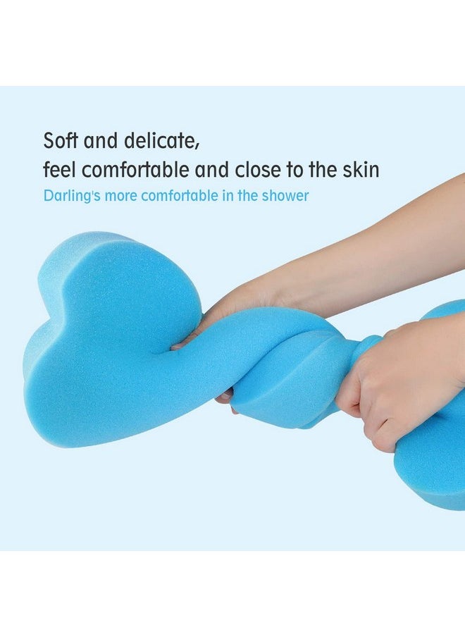 KECUCO Baby Bath Cushion Infant Bath Sponge Bath Mat, Baby Bath Pad Bath Sponge for Toddler Infant Newborn (Blue-Style4)