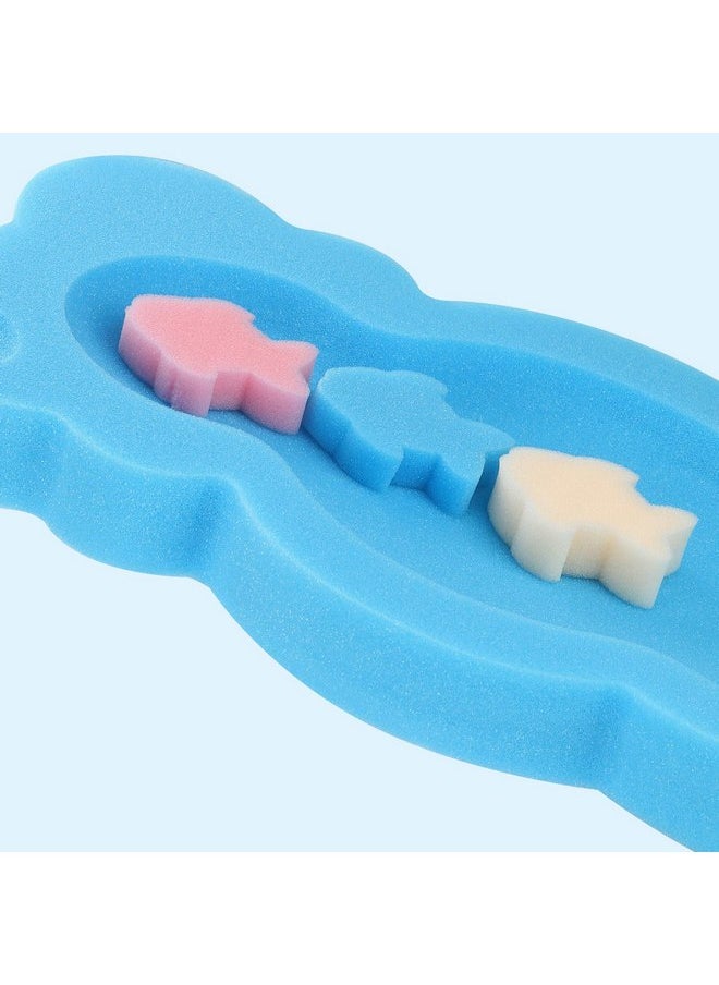 KECUCO Baby Bath Cushion Infant Bath Sponge Bath Mat, Baby Bath Pad Bath Sponge for Toddler Infant Newborn (Blue-Style4)