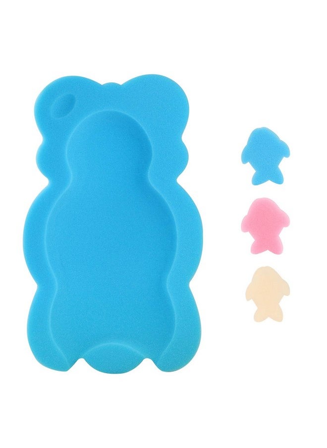 KECUCO Baby Bath Cushion Infant Bath Sponge Bath Mat, Baby Bath Pad Bath Sponge for Toddler Infant Newborn (Blue-Style4)