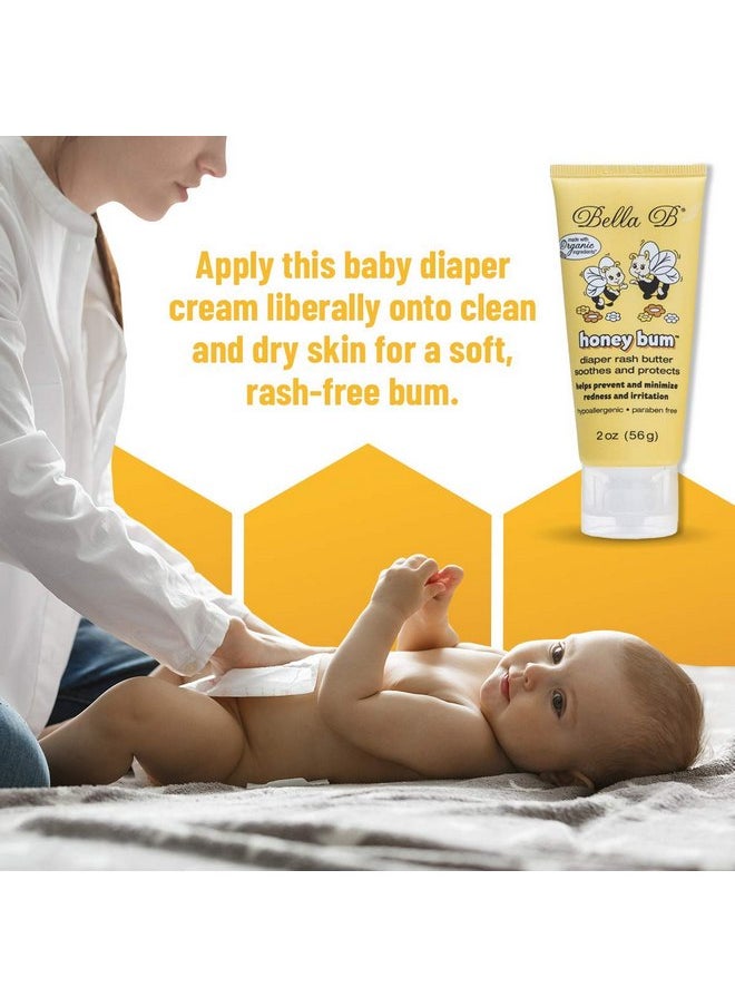 BELLA B Honey Bum Diaper Rash Butter 2 oz - Bum Bum Cream - Organic Diaper Rash Cream - Baby Rash Cream - Baby Cream Diaper Rash - Baby Diaper Rash Cream - Organic Diaper Cream - Natural Diaper Cream