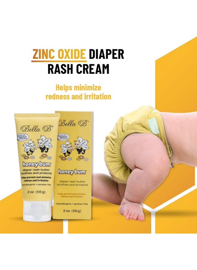 BELLA B Honey Bum Diaper Rash Butter 2 oz - Bum Bum Cream - Organic Diaper Rash Cream - Baby Rash Cream - Baby Cream Diaper Rash - Baby Diaper Rash Cream - Organic Diaper Cream - Natural Diaper Cream