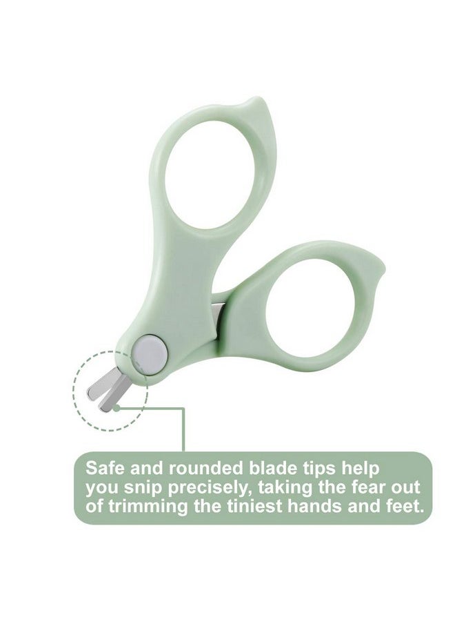 PandaEar Baby Nail Manicure Pedicure Grooming Care Kit (4 Pack)| Clippers Scissors File Tweezers | Newborn Infant Toddler Kids|1 Months Plus (Green)