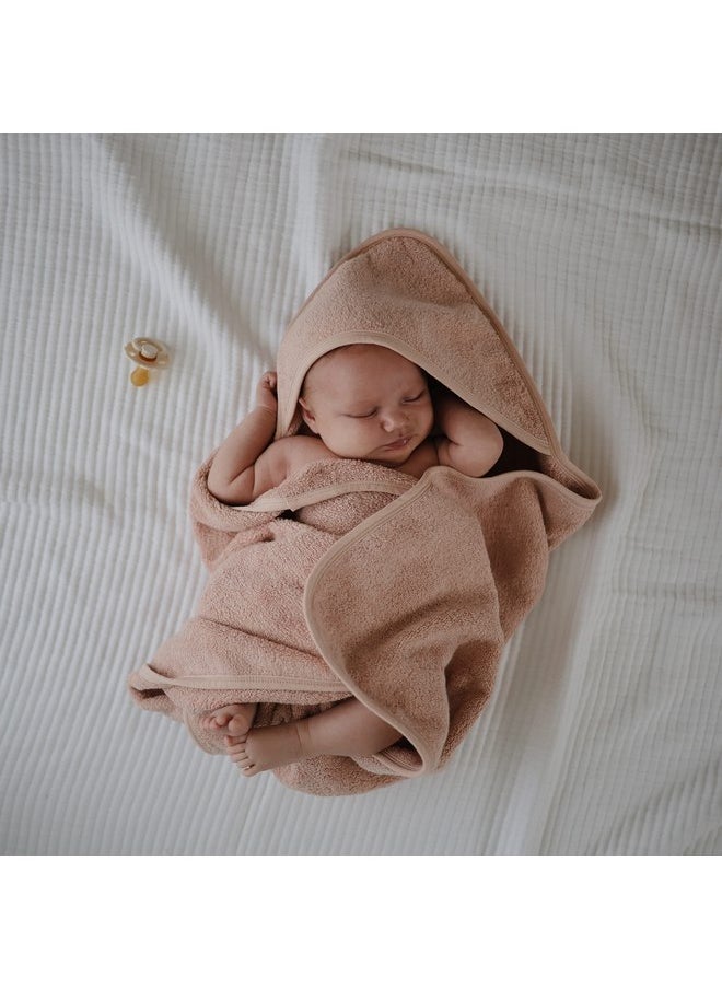 mushie Baby Hooded Towel | Organic Cotton (Blush)