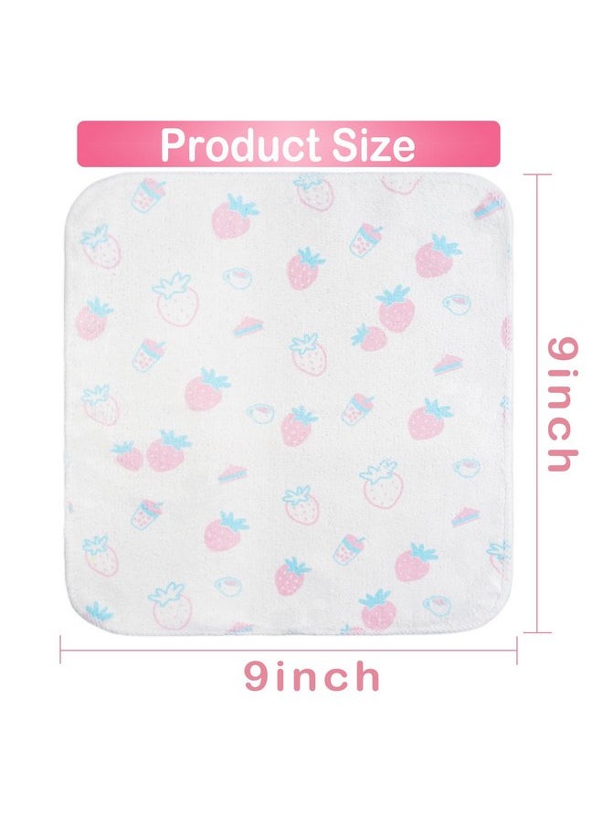 Softan Baby Washcloths, 24Pack Baby Wash Cloths Extra Soft & Ultra Absorbent, Baby Towels Face Towel Unisex for Boys Girls Face & Body, Washclothes Gentle on Sensitive Skin, 9''x 9'' Strawberries