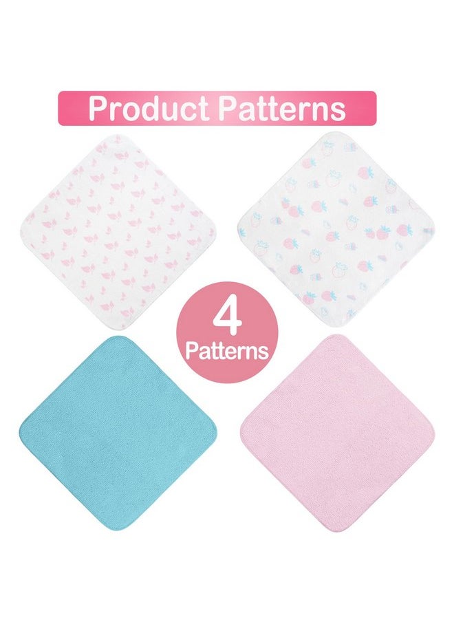Softan Baby Washcloths, 24Pack Baby Wash Cloths Extra Soft & Ultra Absorbent, Baby Towels Face Towel Unisex for Boys Girls Face & Body, Washclothes Gentle on Sensitive Skin, 9''x 9'' Strawberries