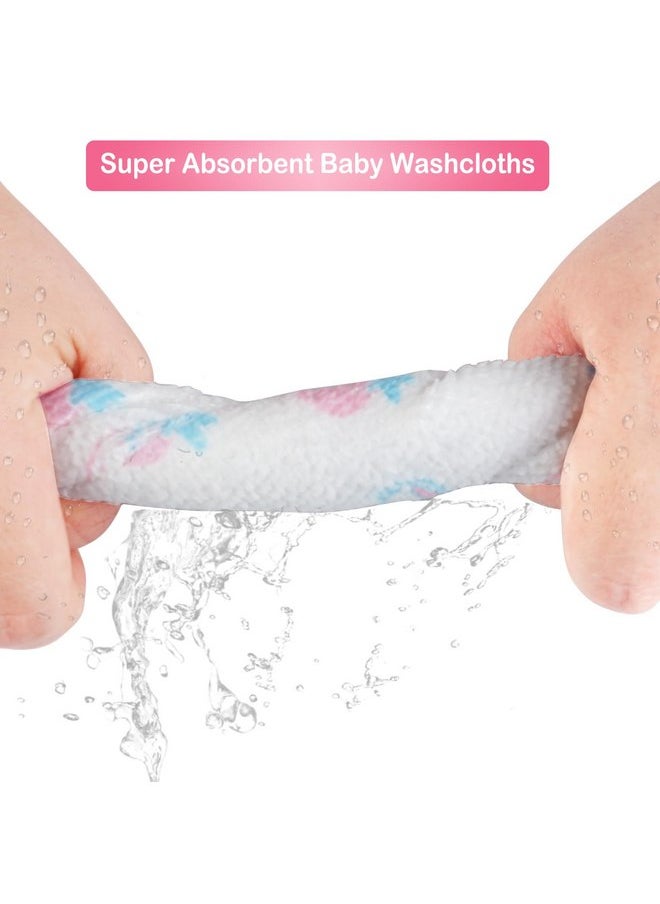 Softan Baby Washcloths, 24Pack Baby Wash Cloths Extra Soft & Ultra Absorbent, Baby Towels Face Towel Unisex for Boys Girls Face & Body, Washclothes Gentle on Sensitive Skin, 9''x 9'' Strawberries