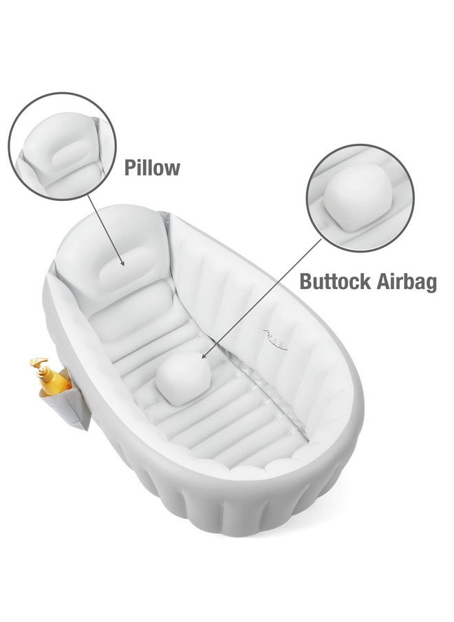 PandaEar Inflatable Baby Bathtub Toddler Tub for Shower, Collapsible Portable Bathtub for Kids, Baby Bath Tub 6-12 Months, Travel Baby Bathtub, Blow Up Tub for Baby with Air Pump