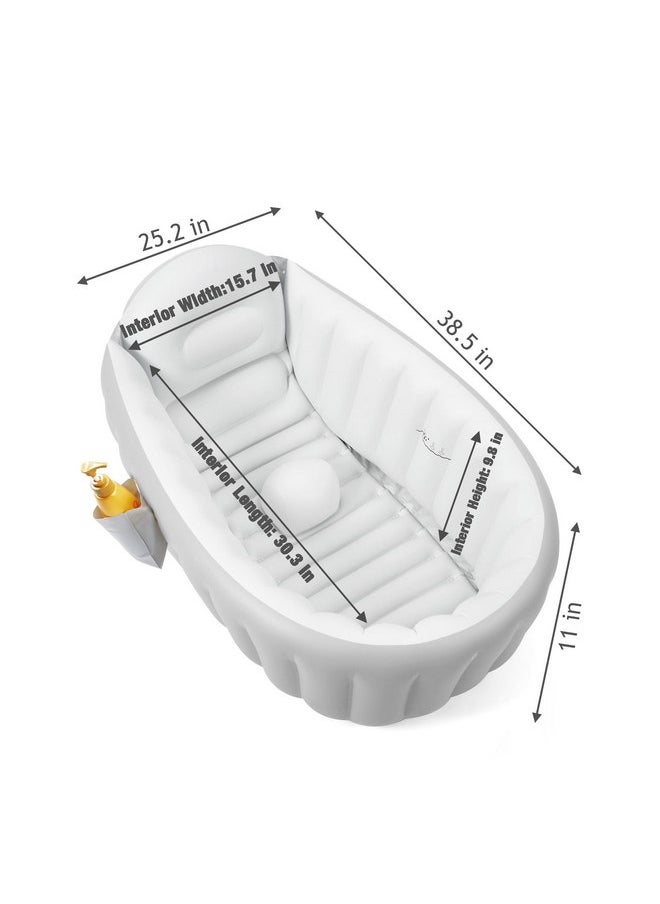 PandaEar Inflatable Baby Bathtub Toddler Tub for Shower, Collapsible Portable Bathtub for Kids, Baby Bath Tub 6-12 Months, Travel Baby Bathtub, Blow Up Tub for Baby with Air Pump